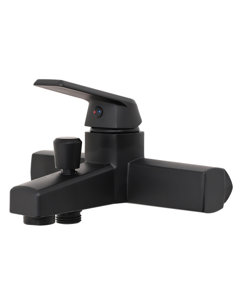 Смеситель для ванны однорычажный полимерный с душевым набором OneLife P02-300b черный