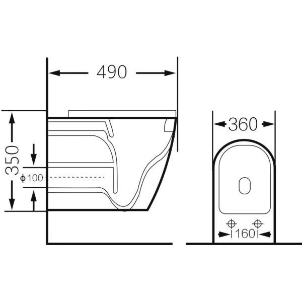 Унитаз подвесной безободковый Grossman  GR-4455BBLS с сиденьем микролифт