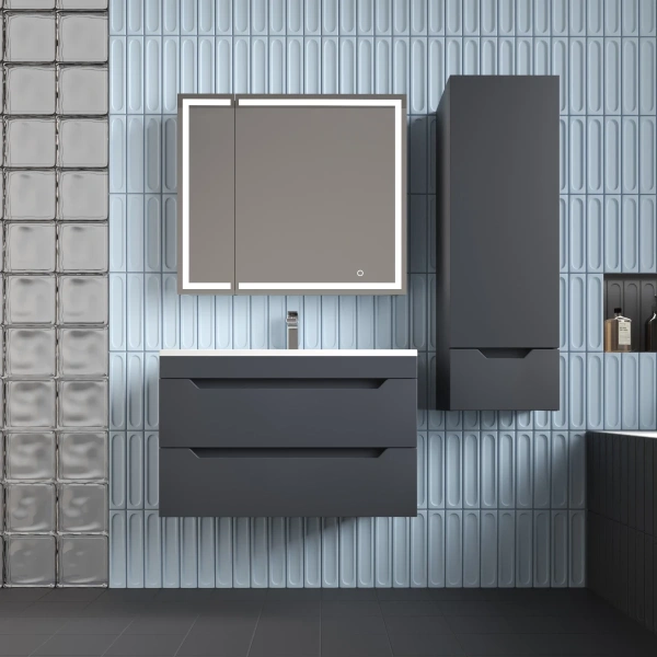 Тумба подвесная  без раковины 80 см Style Line Остин ЛС-00002404 графит матовый