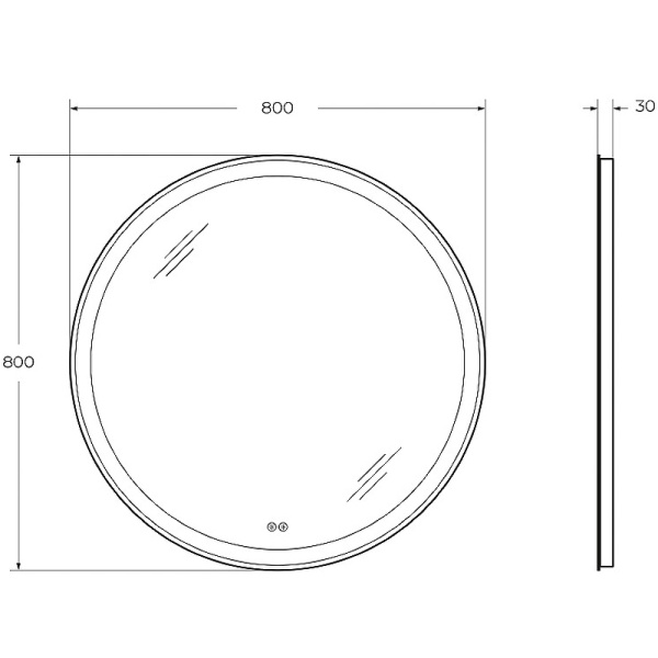 Зеркало c RGB подсветкой (80х80) Cezares CZR-SPC-MC-800-RGB-TCH