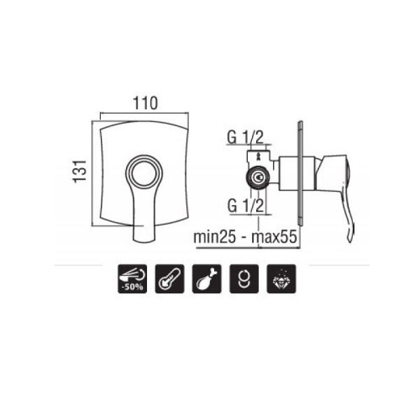 Смеситель для душа NOBILI SOFI SI98108CR Смеситель для душа NOBILI SOFI SI98108CR