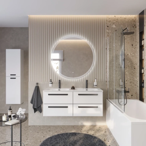 Тумба под раковину Cezares ECO-CER-N-1200-4C-SO-2-BL Bianco Lucido без ручек