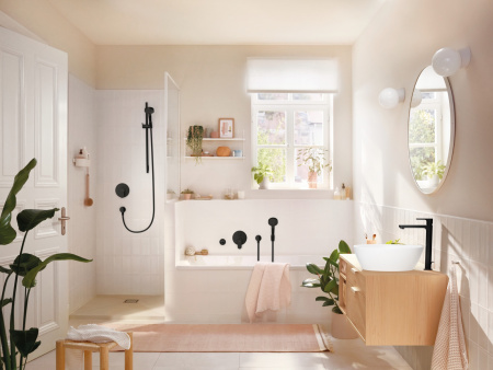 Смеситель для ванны встраиваемый Hansgrohe Rebris S 72466670 черный матовый