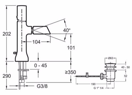 Cмеситель для биде Jacob Delafon Toobi E8961-BN