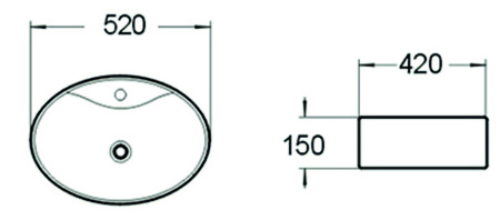 Раковина накладная (52х42) SantiLine SL-1072