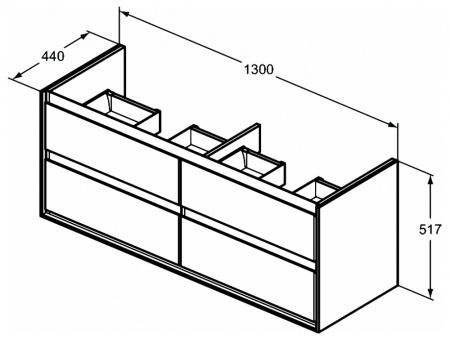 Тумба под раковину Ideal Standard Connect Air 130 см E0824B2
