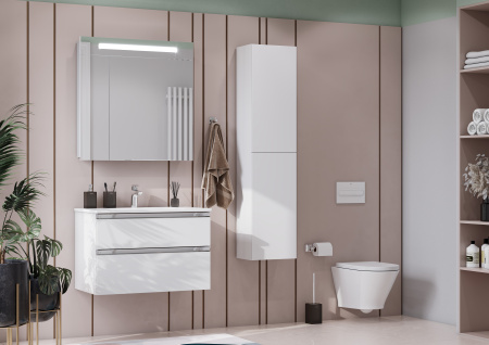 Тумба под раковину Roca The Gap 80 белый глянец 2 ящика A857399806