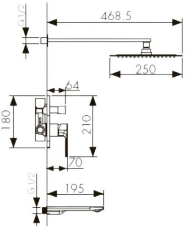 Душевая система KAISER Linear (59077)