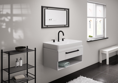 Смеситель для раковины с донным клапаном Hansgrohe Vernis Shape 71563670 черный матовый