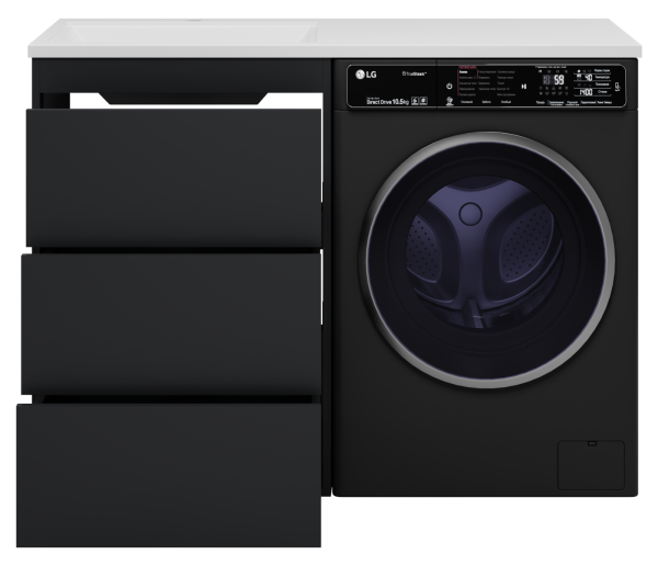 Тумба с раковиной под стиральную машину Brevita Grafit 60 УТ000012545