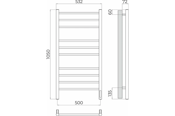 Полотенцесушитель электрический (50х105) П10 Terminus Аврора 4670078544360