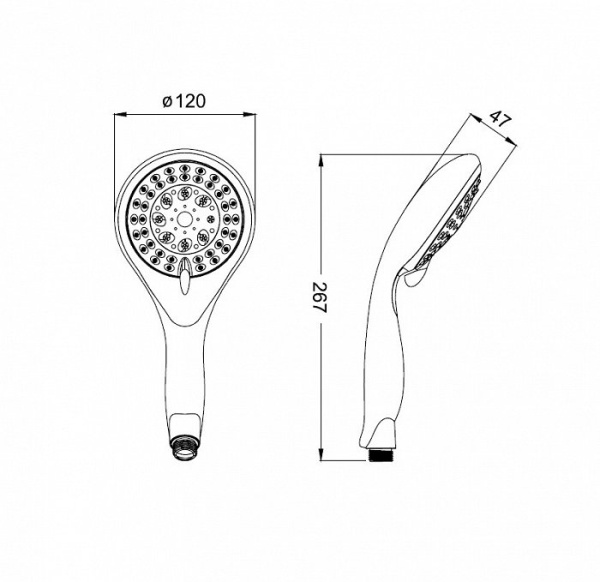 Ручная лейка 5F IDDIS A10161, хром