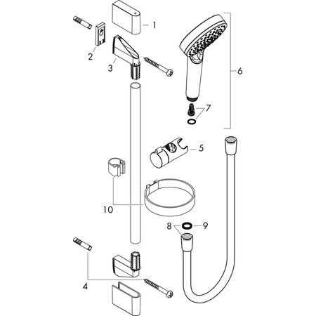Душевой гарнитур с мыльницей Hansgrohe Crometta Vario Casetta 26553400 белый/хром