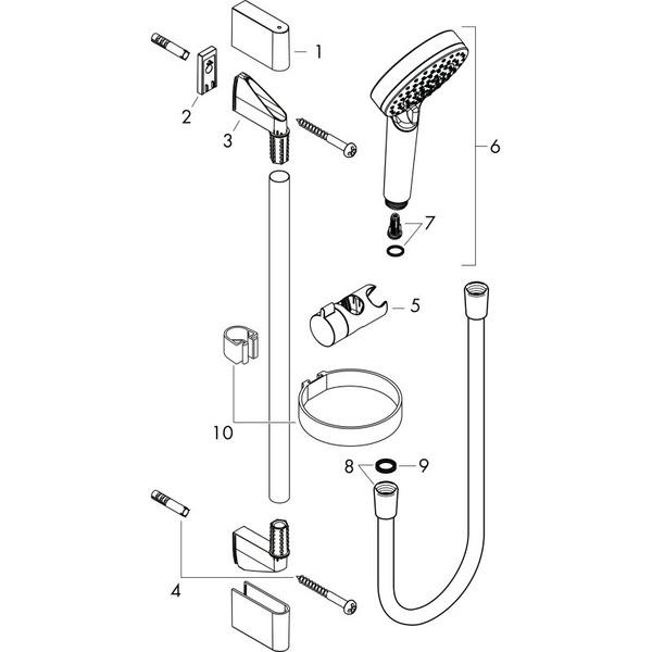 Душевой гарнитур с мыльницей Hansgrohe Crometta Vario Casetta 26553400 белый/хром