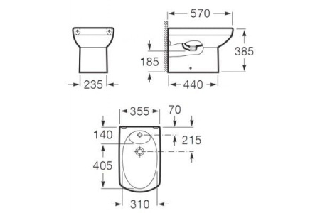 Биде напольное Roca Dama Senso 355517000