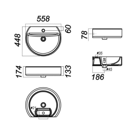 Раковина Sanita Luxe Best Bubbles BSTSLWB12