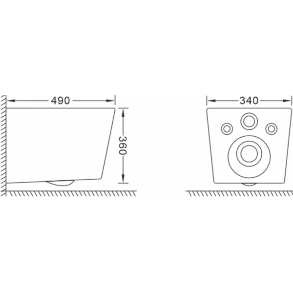 Подвесной унитаз безободковый смыв торнадо Oliveeka OL-5014, с сиденьем микролифт