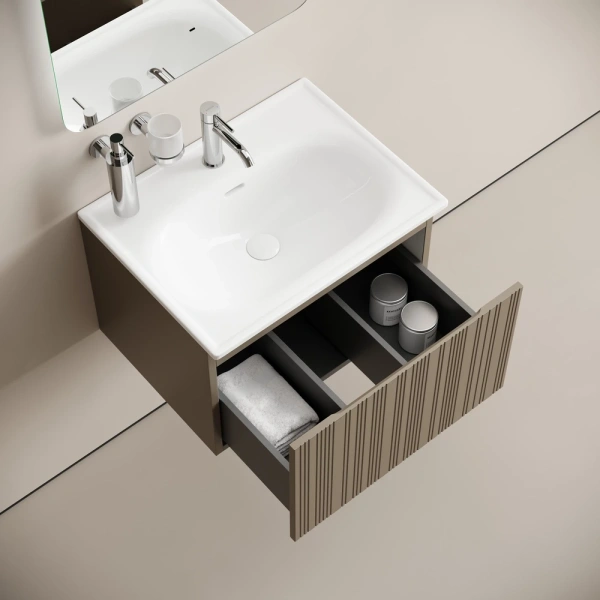 Тумба без раковины подвесная Sancos Code CD60GB серо-бежевый матовый