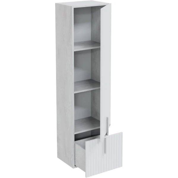 Пенал Санта Юпитер 700364 подвесной R, белый глянец/светлый дуб