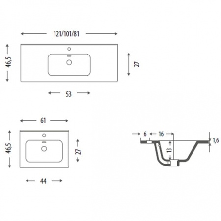 Раковина Eban Slim FPLSL061-B*1