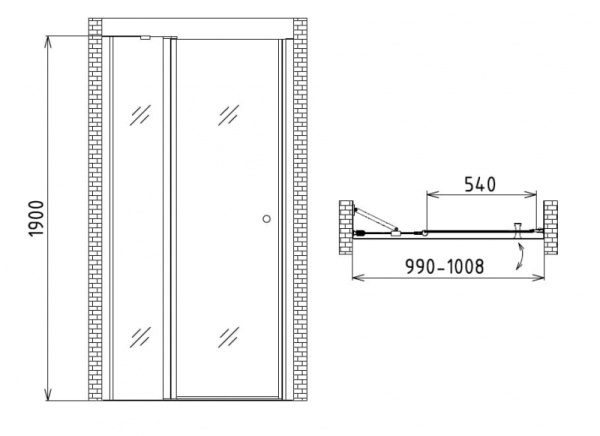 Душевая дверь в нишу Gemy New Rockcoco S03191A