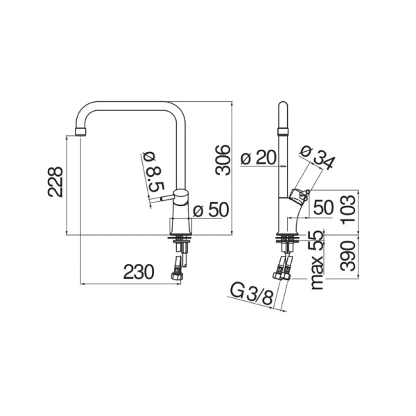 Смеситель для кухни Nobili Cuci CU92813CR Смеситель для кухни Nobili Cuci CU92813CR