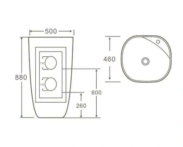 Раковина напольная (50х46) SantiLine SL-4018