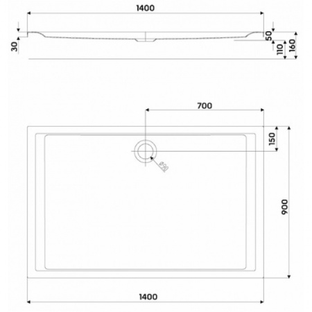 Душевой поддон Kolo Pacyfik AntiSlide 140x90 XBP0749101