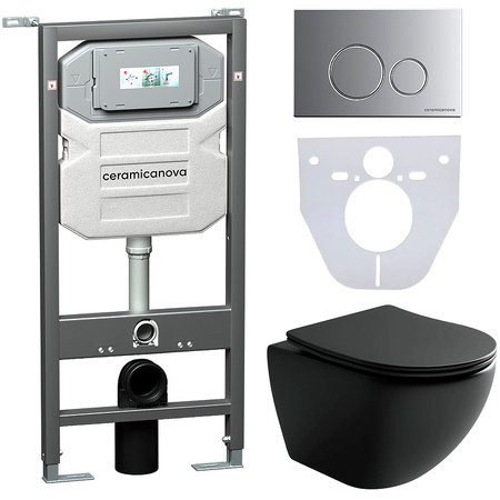 Комплект унитаза с инсталляцией Ceramicanova Metropol CN4002MB_1001M_1000