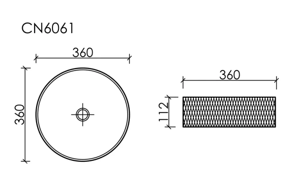 Раковина накладная (36х36) Ceramica Nova Cristal CN6061