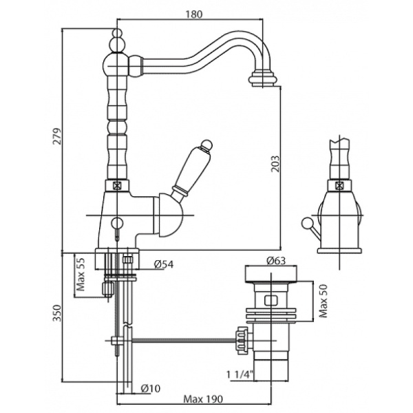 Смеситель для раковины Cezares Elite ELITE-LSM2-03/24-M