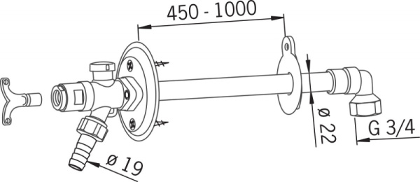 Oras 431520 Клапан водоразборной колонки, DN20