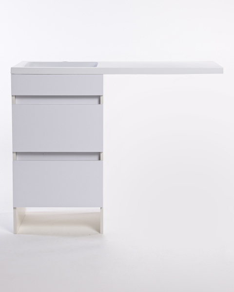 Тумба напольная с левой раковиной 110 см под стиральную машину Orange Sistema ST-110TUW+RAL белый