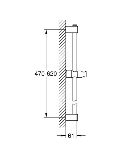 Душевая штанга, 600 мм Grohe Tempesta 27523 001  (27523001) Душевая штанга, 600 мм Grohe Tempesta 27523 001  (27523001)