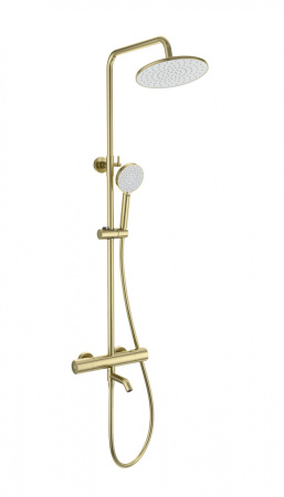 Душевая система с термостатом WONZON & WOGHAND INN 2, брашированное золото WW-A3006-T1-BG