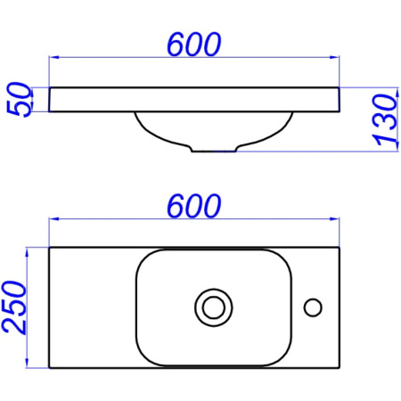 Раковины (60х25) Aqwella Compact Slim 600 CMPSL.06.04.D