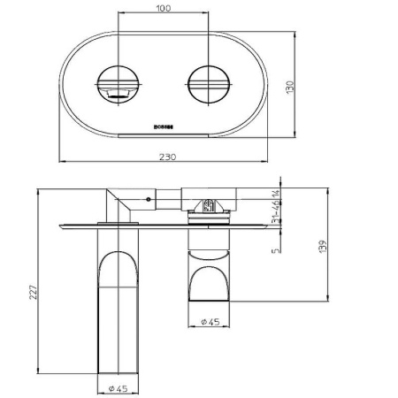 Смеситель для раковины Bossini Apice Z00549.073 черный матовый