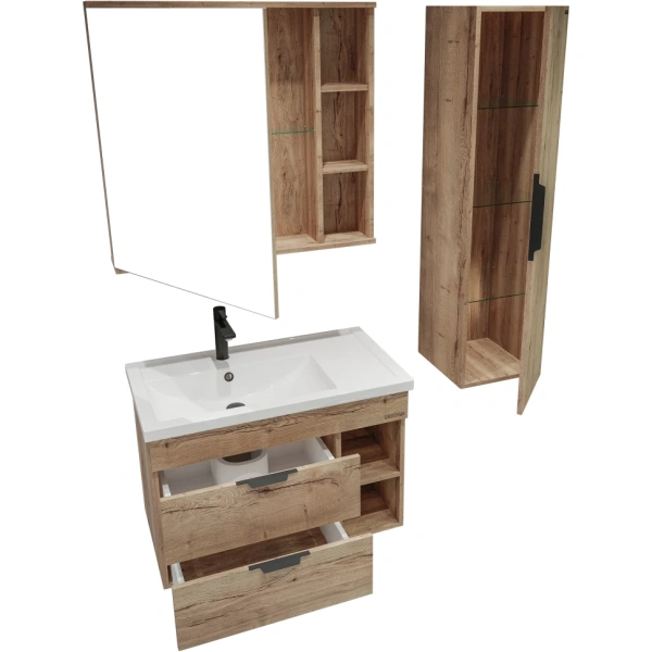 Зеркало-шкаф (82х73) Grossman Форта 208002 универсал. дуб галифакс