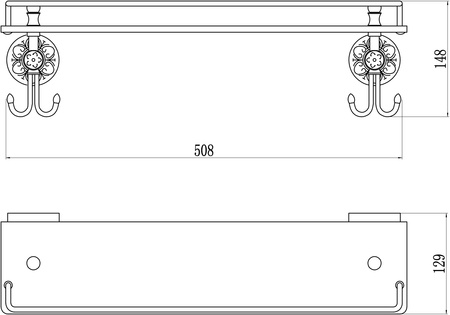 Полка прямая стеклянная 60 см Savol 58а S-005891A