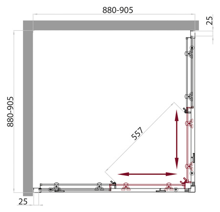 Душевой уголок (90х90) BelBagno SELA-A-2-90-P-Cr