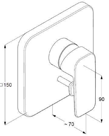 Встраиваемый смеситель для ванны Kludi Pure&Style 404190575