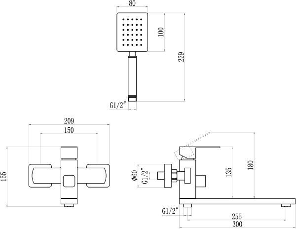 Смеситель для ванны из нержавеющей стали Savol S-SUS4001 Смеситель для ванны из нержавеющей стали Savol S-SUS4001