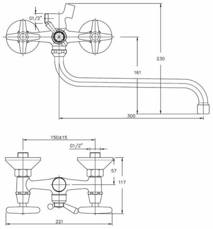 Смеситель для ванны Haiba HB2220