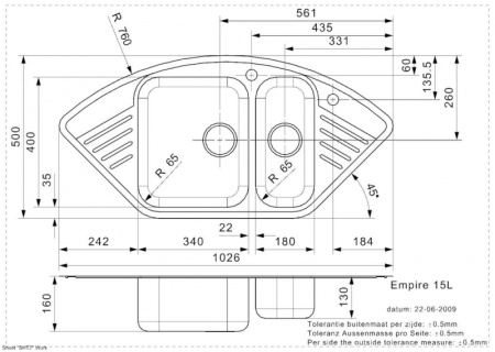 Мойка кухонная Reginox Empire L 15 Left 41142