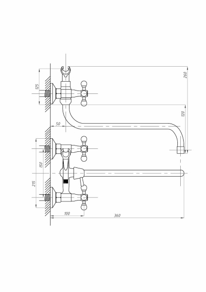 Смеситель для ванны ПСМ-Профсан  СТАНДАРТ-А PSM-157-89