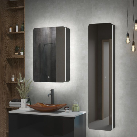 Зеркало-шкаф с подсветкой Art&Max LECCE AM-Lec-360-1560-1D-DS-F-Nero