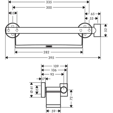 Поручень с полкой Hansgrohe Unica Comfort 26328400