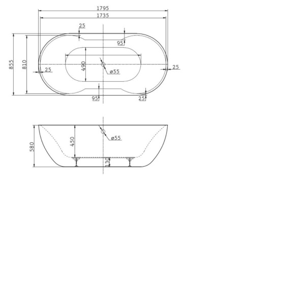 Акриловая ванна (180x86) BelBagno BB28 Акриловая ванна (180x86) BelBagno BB28