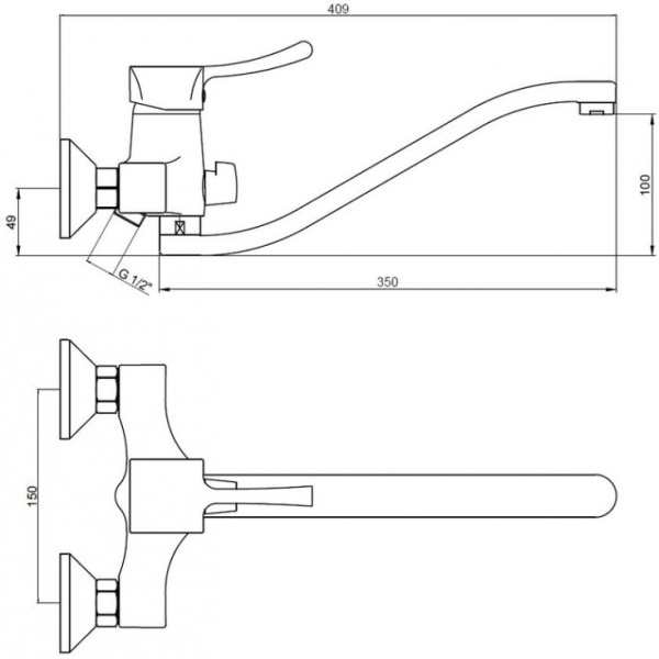 Смеситель для ванны и душа Kaiser Verona 29055B, хром