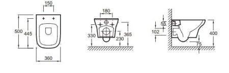 Унитаз подвесной безободковый Jacob Delafon Vox EDM102-00